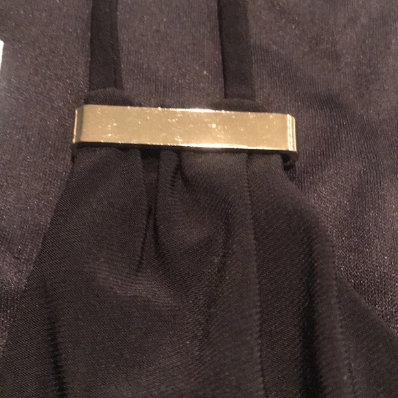 Soho Apparel Ltd. Black Dress With Gold Accents At The Shoulder. M - Picture 4 of 4